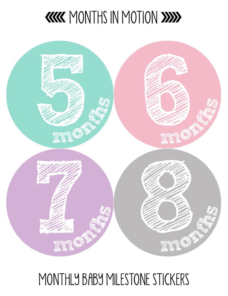 Months in Motion Baby Monthly Stickers - Baby Milestone Stickers - Newborn Girl Stickers - Month Stickers for Baby Girl - Baby Girl Stickers - Newborn Monthly Milestone Stickers - Belly Stickers - Image 3